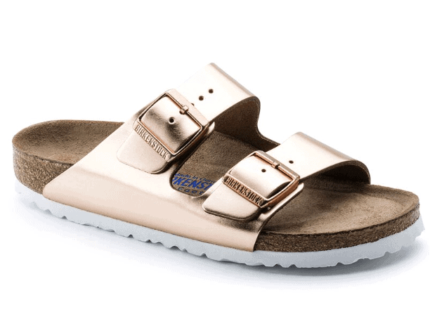 Birkenstock Arizona Metallic Copper Leather Soft Footbed - Dear Lucy