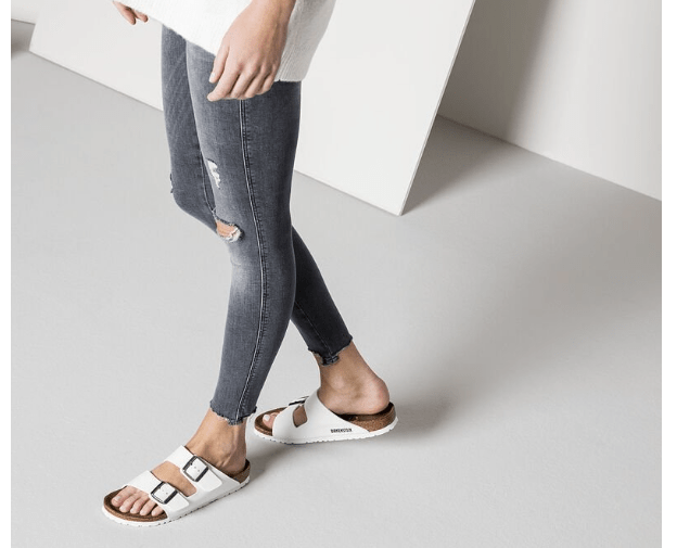 Birkenstock Arizona White Birko-Flor Narrow - Dear Lucy