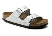 Birkenstock Arizona Silver Birko-Flor Narrow Soft Footbed - Dear Lucy