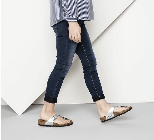 Birkenstock Gizeh Silver Birko-Flor - Dear Lucy