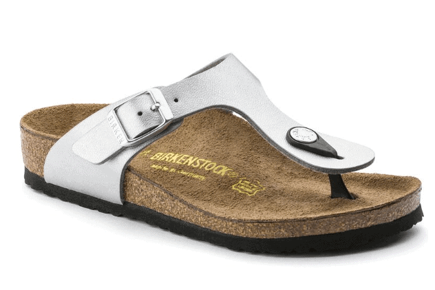 Birkenstock Gizeh Silver Birko-Flor - Dear Lucy