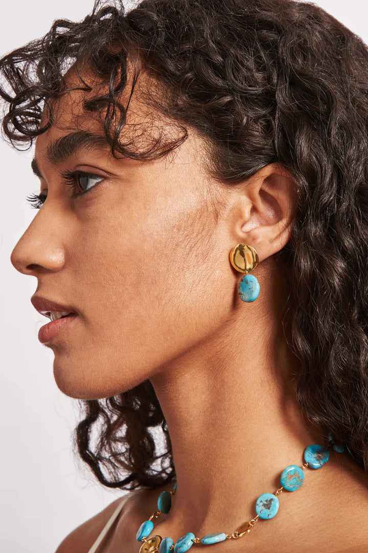 Chan Luu Tiered Coin Earrings in Turquoise - Dear Lucy