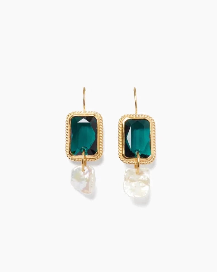 Chan Luu Geneva Drop Emerald Earrings - Whim BTQ