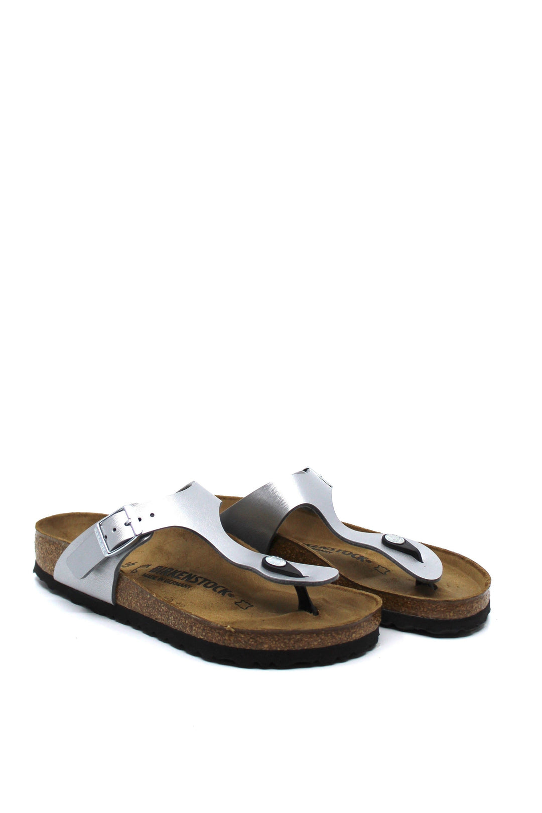 Birkenstock Gizeh Silver Birko-Flor - Dear Lucy