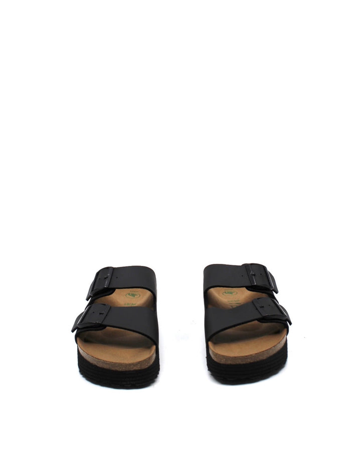 Birkenstock Arizona Platform Groove Black Vegan Narrow - Dear Lucy