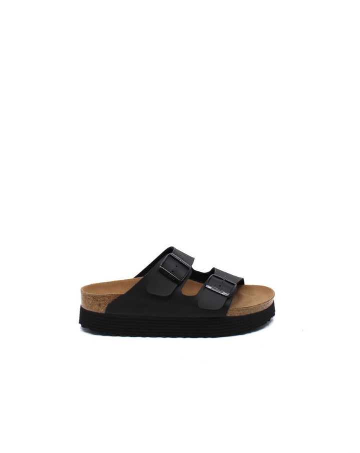 Birkenstock Arizona Platform Groove Black Vegan Narrow - Dear Lucy