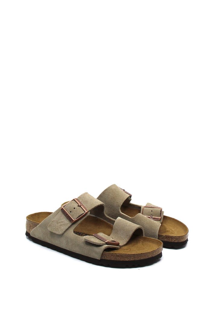 Birkenstock Arizona Taupe Suede Narrow - Dear Lucy