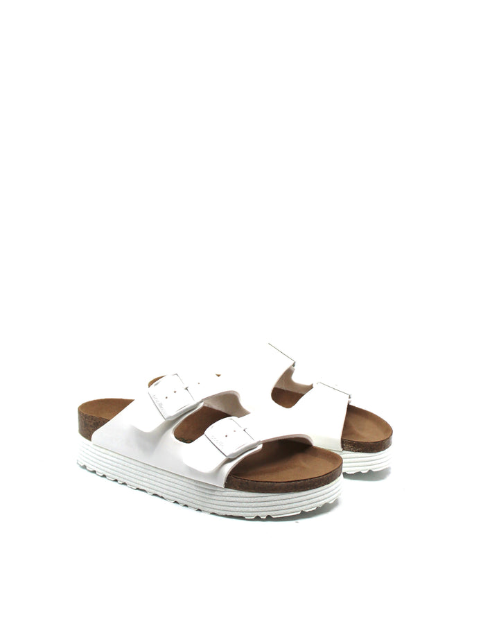 Birkenstock Arizona Platform White Vegan Narrow - Dear Lucy