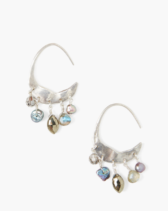 Chan Luu Petite Crescent Moon Hoops in GREY MIX - Whim BTQ