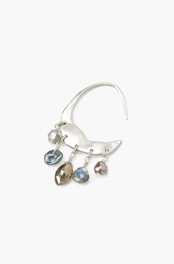 Chan Luu Petite Crescent Moon Hoops in GREY MIX - Whim BTQ