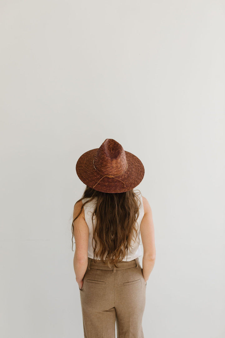 Gigi Pip Isla Straw Fedora in Brown - Dear Lucy
