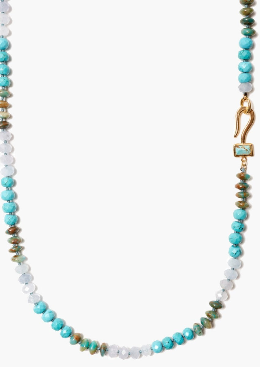 Chan Luu Bezel Wrapped Mexican Turquoise Hook Necklace - Dear Lucy