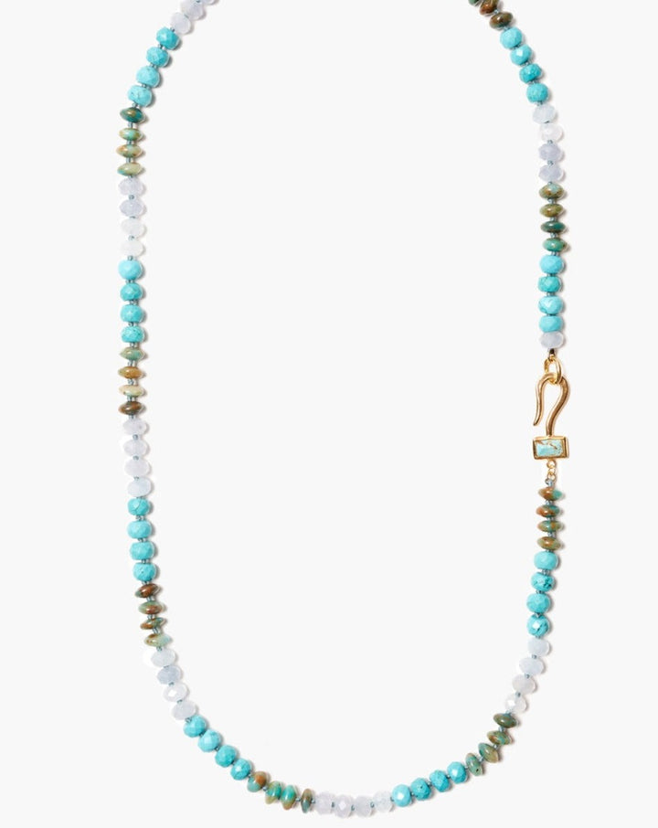 Chan Luu Bezel Wrapped Mexican Turquoise Hook Necklace - Dear Lucy