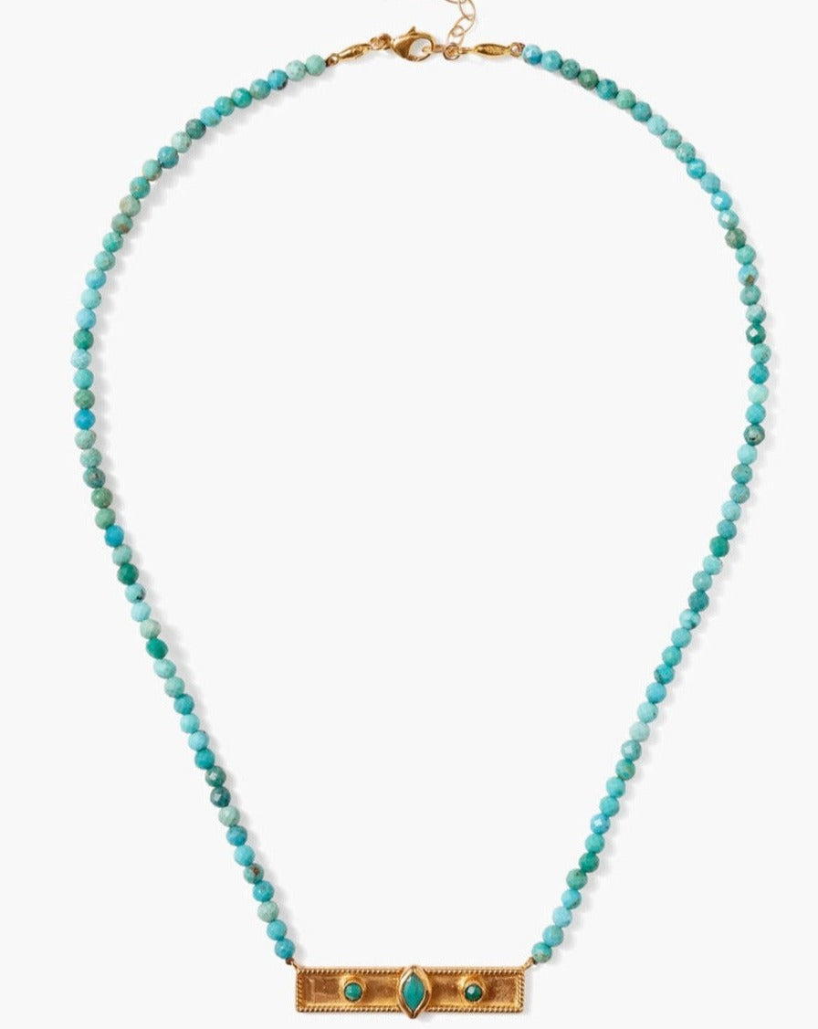 Chan Luu Bezel Wrapped Turquoise Marquise Necklace - Dear Lucy