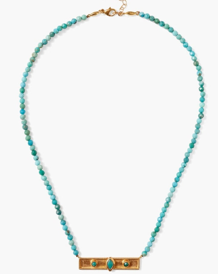Chan Luu Bezel Wrapped Turquoise Marquise Necklace - Dear Lucy