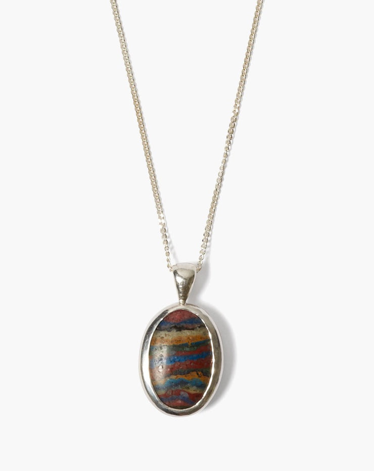 Chan Luu Sardinia Pendant Neckalce Rainbow Calsilica - Dear Lucy