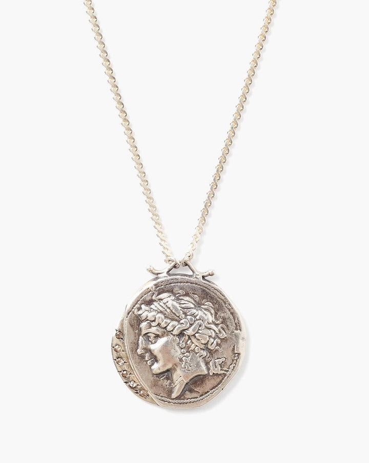 Chan Luu Silver Coin Necklace With Diamonds - Dear Lucy
