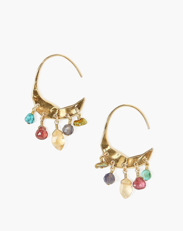 Chan Luu Petite Crescent Moon Hoops in Multi MIX - Dear Lucy