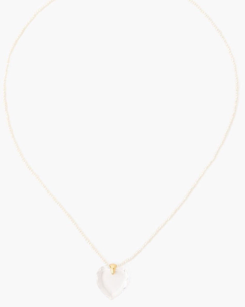 Chan Luu Crystal Heart Pearl Pendant Necklace - Dear Lucy