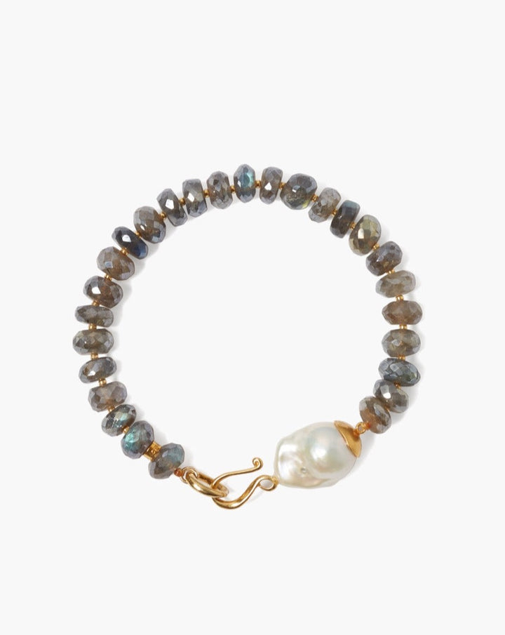 Chan Luu Capped Baroque pearl and Labradorite Bracelet - Whim BTQ
