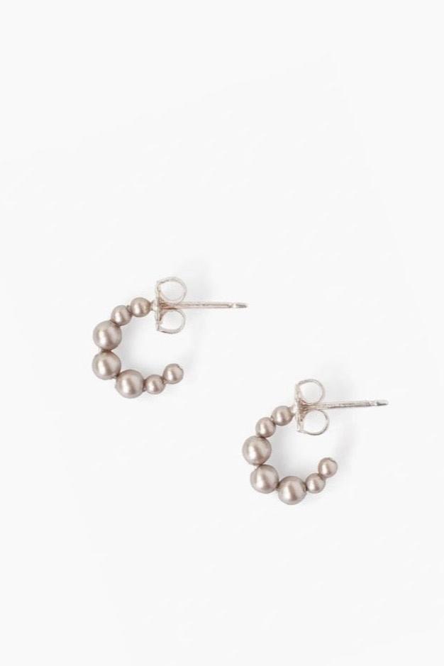 Chan Luu Petite Platinum Pearl Holly Hoop Earrings - Whim BTQ