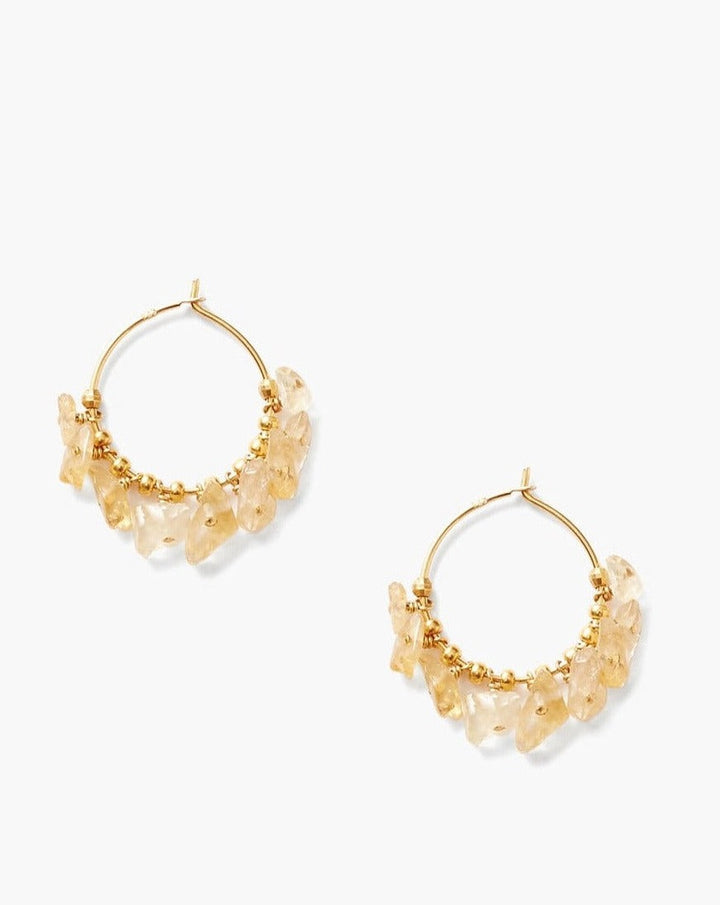 Chan Luu Citrine & Gold Heishi Hoops - Dear Lucy
