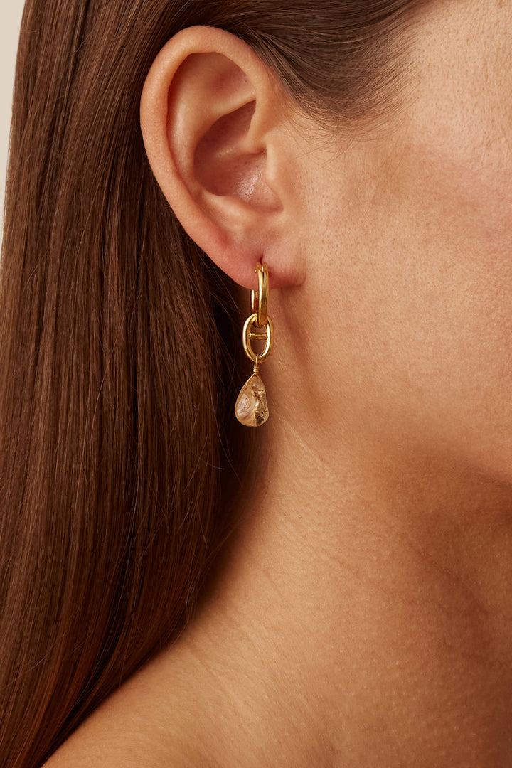 Chan Luu Citrine & Gold Theta Hoops - Dear Lucy