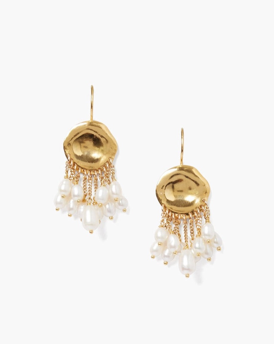 Chan Luu Medusa Earrings White Gold Pearl - Whim BTQ