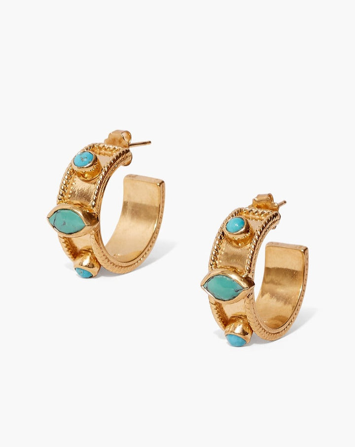 Chan Luu Bezel Wrapped Earrings in Turquoise - Dear Lucy