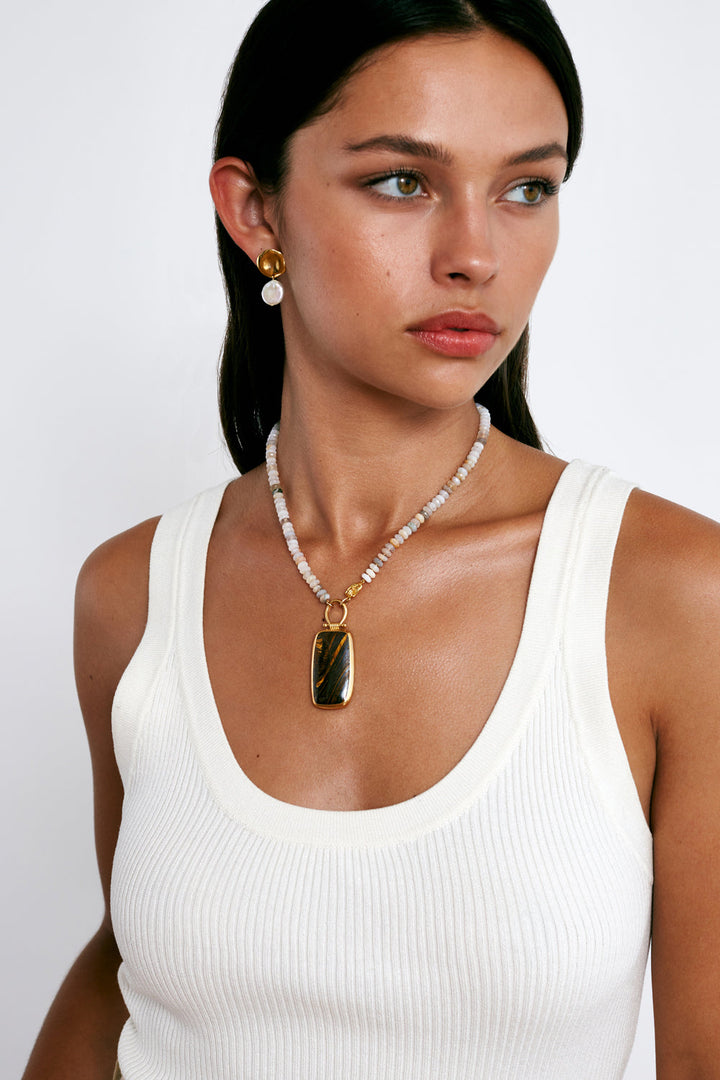 Chan Luu Leon Pendent Necklace in African Opal - Dear Lucy