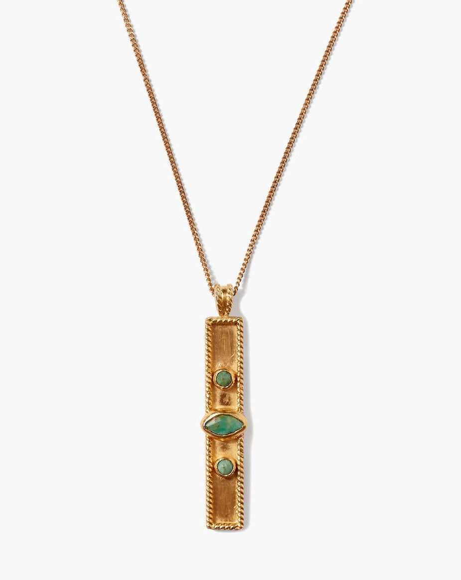 Chan Luu Bezel Wrapped Turquoise Marquise Pendant - Dear Lucy